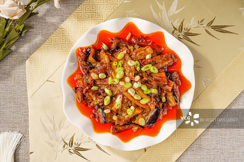 中国特色湘菜豆瓣茄子图片素材