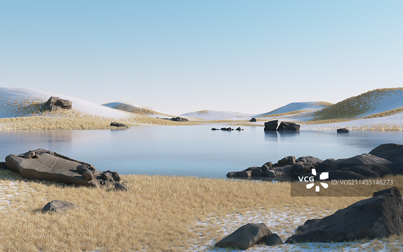 三维渲染抽象山脉地形背景图片素材