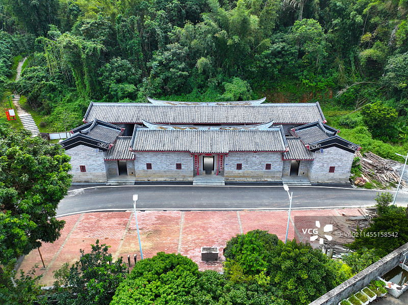 广东省惠州市博罗县福田镇徐福田村徐田古村航拍图片素材