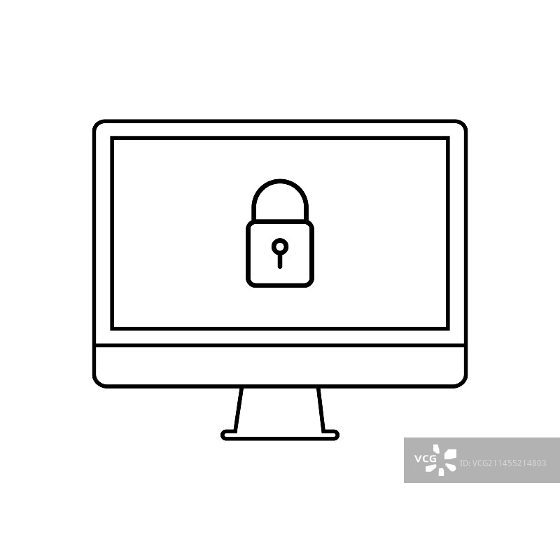 电脑安全锁图标Logo设计元素图片素材