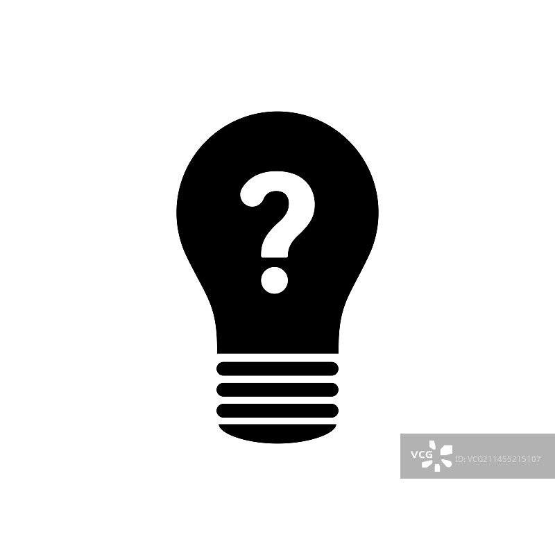 灯泡内含问号提示符号图片素材