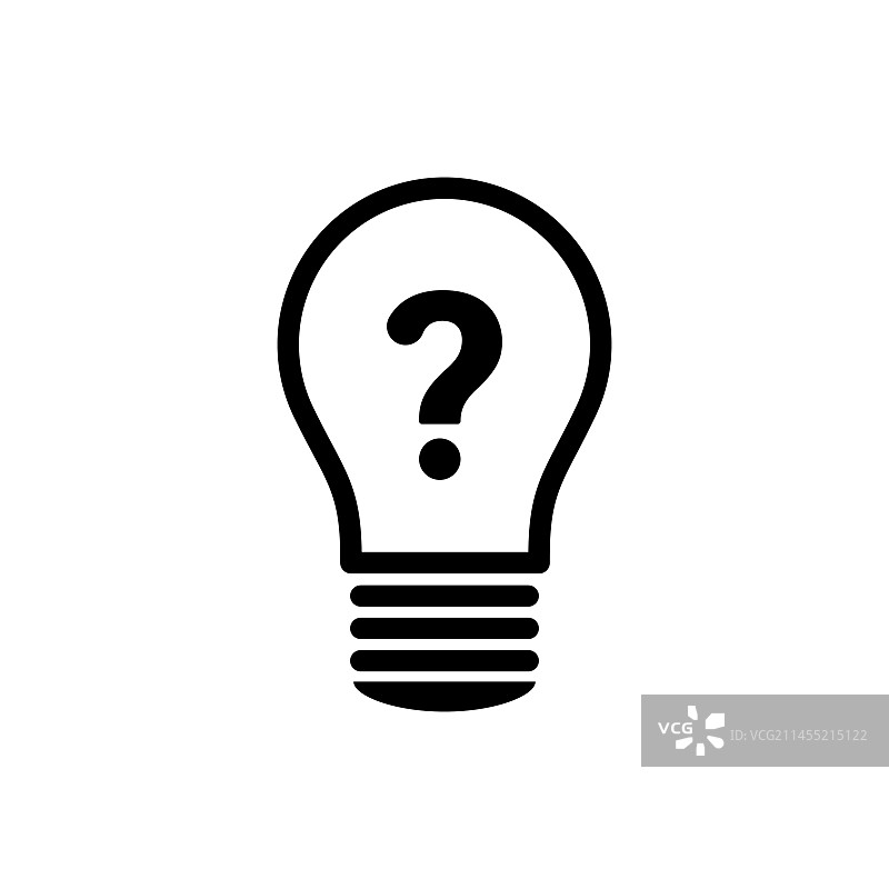 灯泡内含问号提示符号图片素材