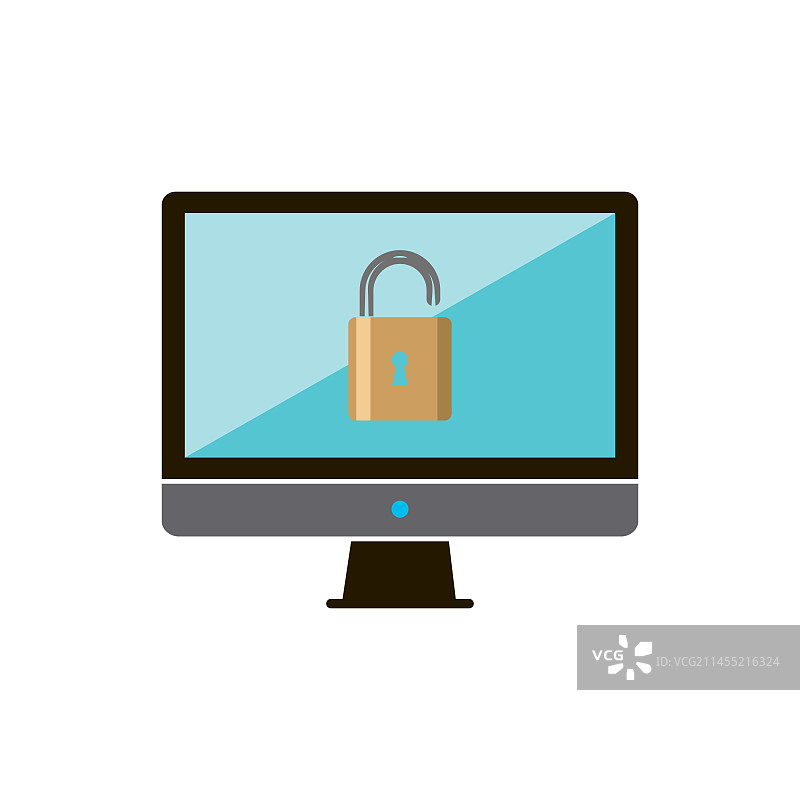 电脑锁图标logo设计元素图片素材