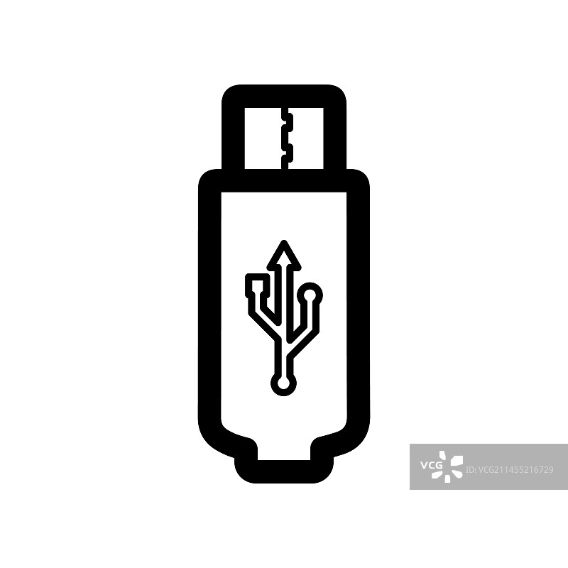 USB图标闪存盘图标符号，已隔离图片素材