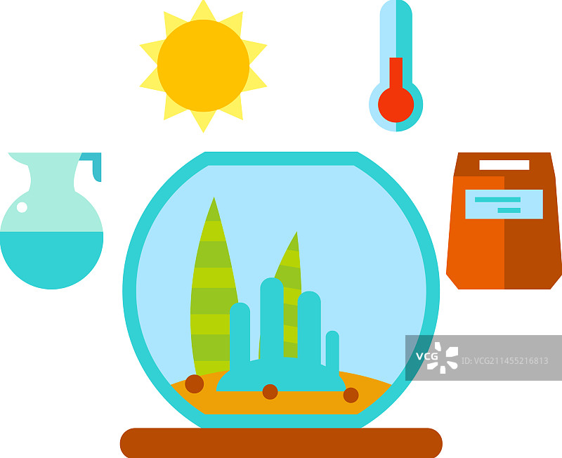 室内植物养护概念图标图片素材