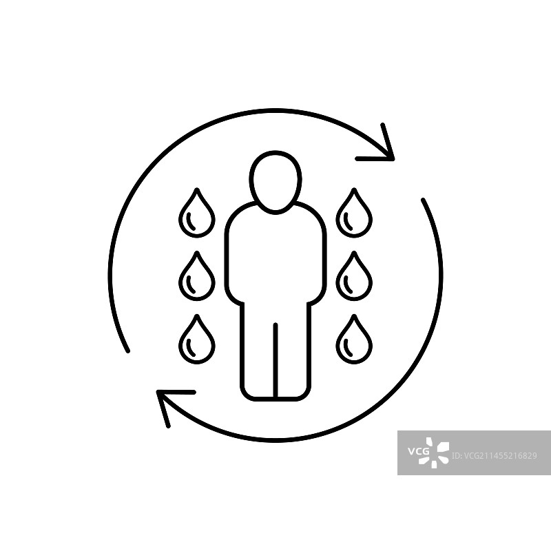 补水线性图标恢复水平衡图片素材