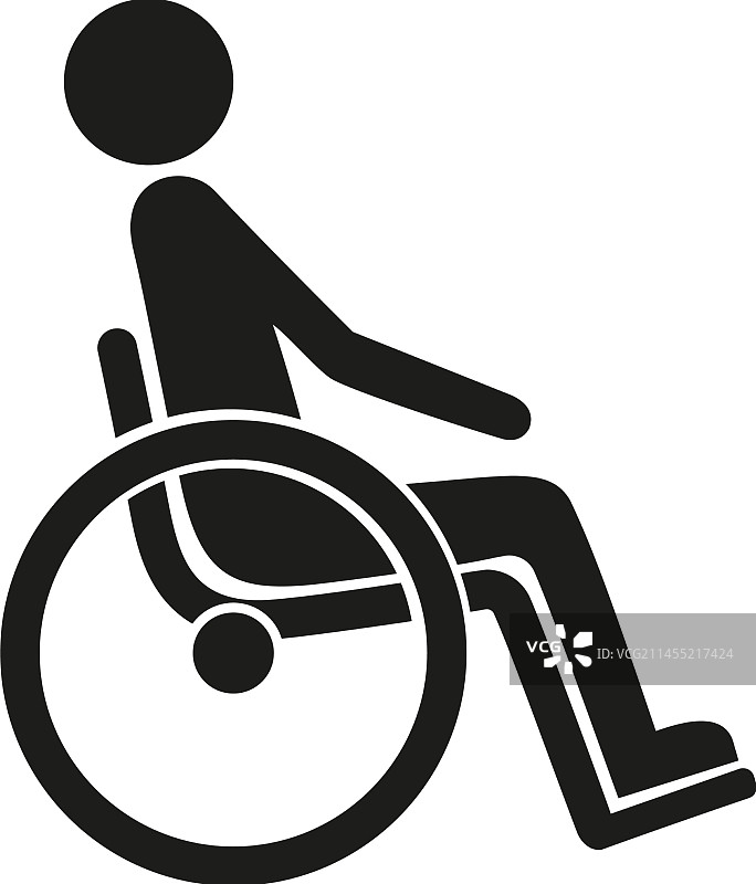 坐轮椅的残疾人简约图标图片素材