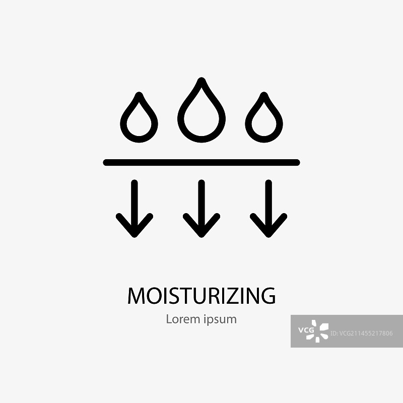 保湿线性图标：保湿示意图图片素材