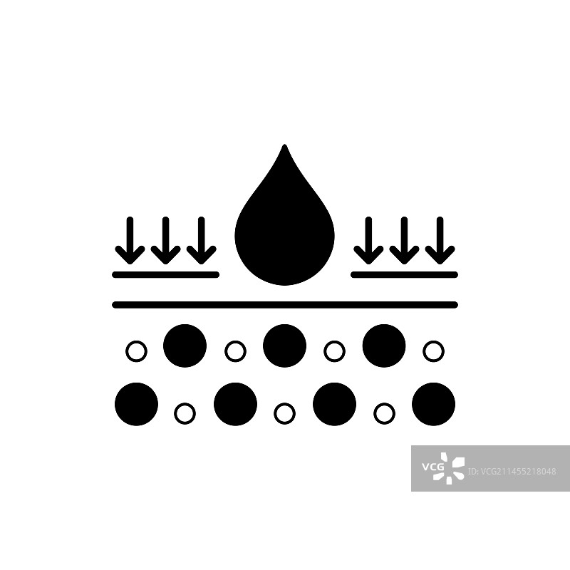 保湿线性图标：保湿示意图图片素材