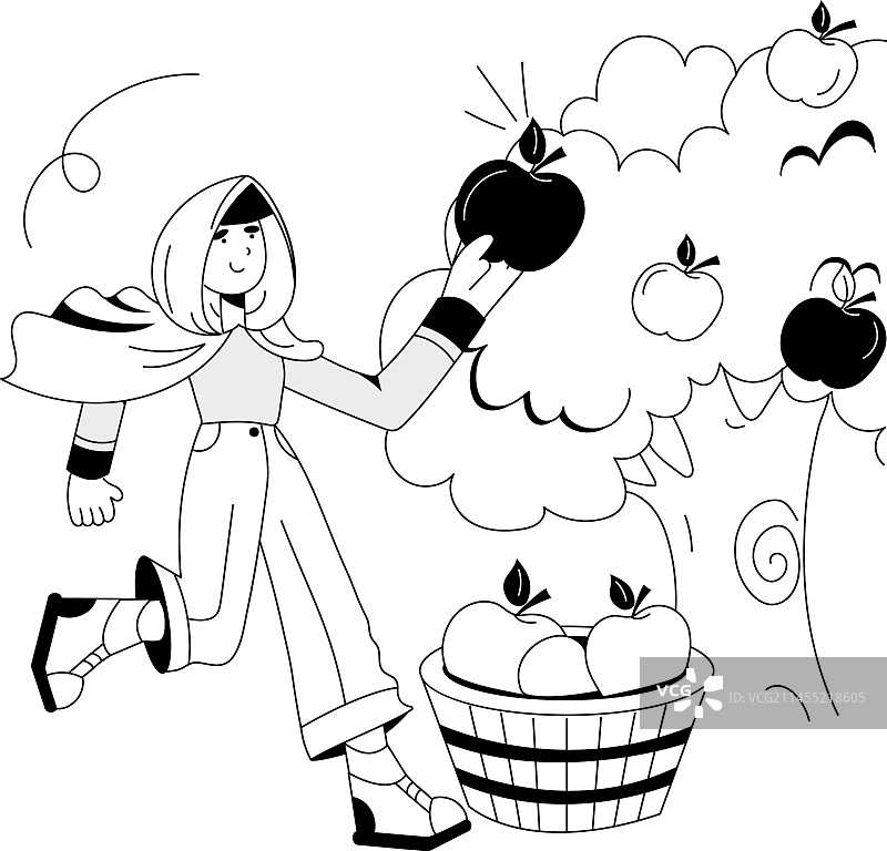 采摘苹果图片素材