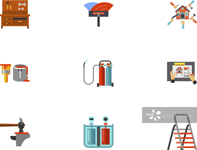 房屋改造图标集图片素材
