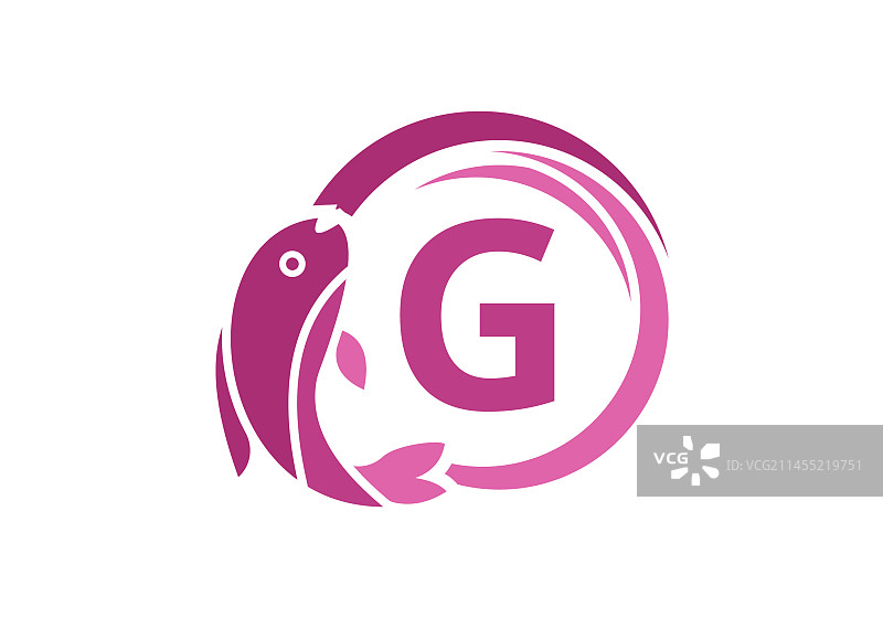 字母G鱼标志设计水生动物图标字体图片素材