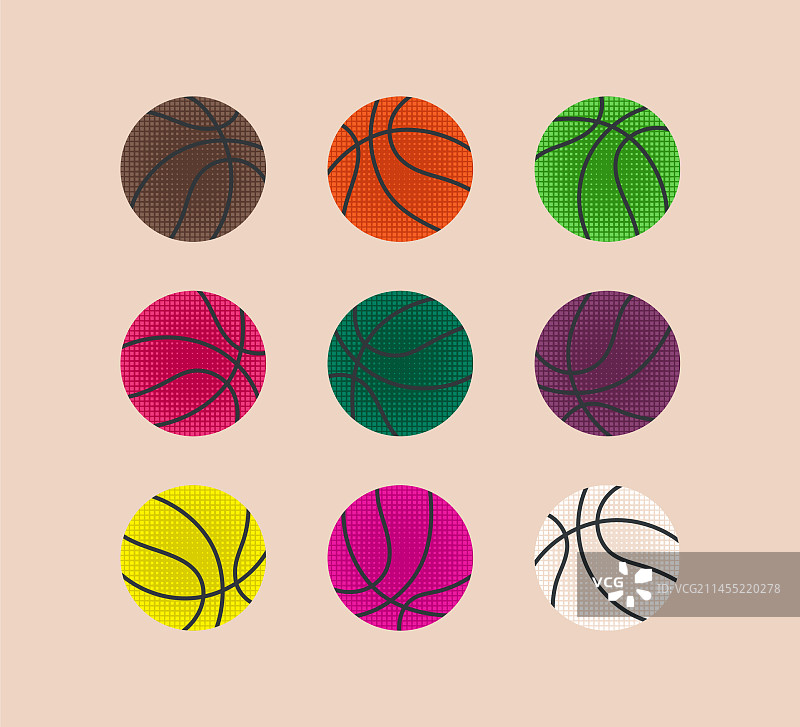 带纹理的彩色篮球图标图片素材