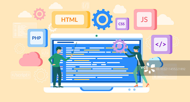 PHP和HTML开发概念软件网站图片素材