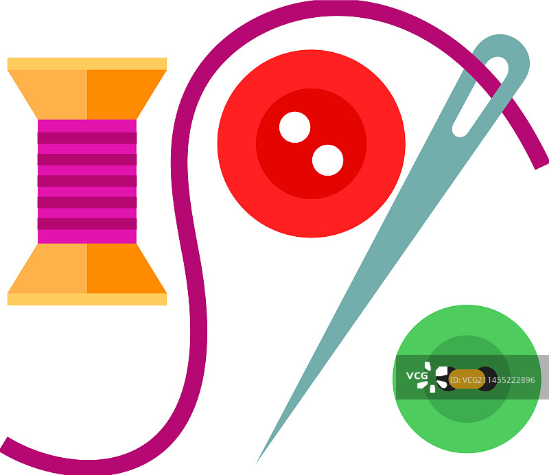 线轴针和纽扣图标图片素材