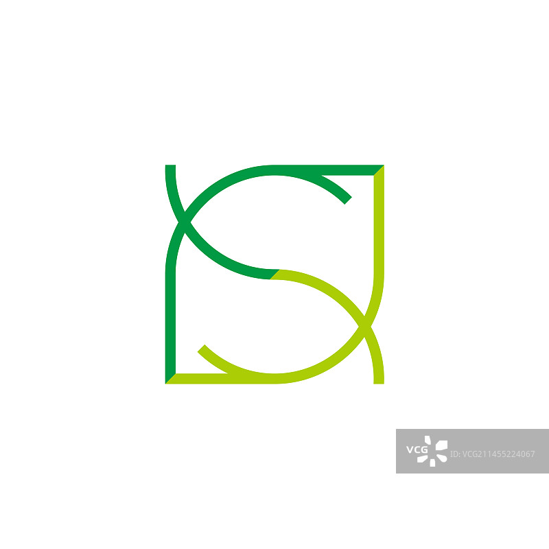 字母S叶子线条几何符号简约logo图片素材