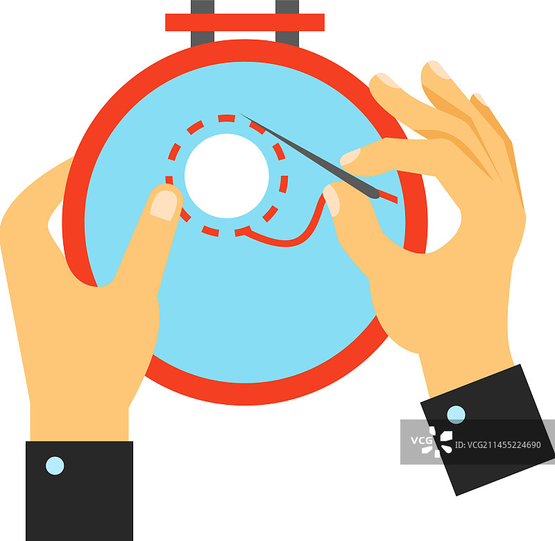 手持刺绣图标图片素材