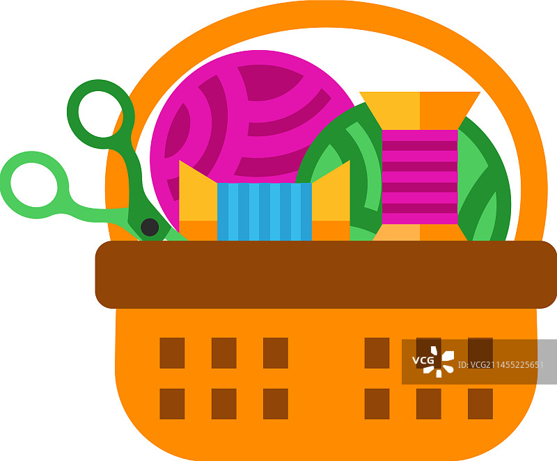 带手工工具的购物篮图标图片素材