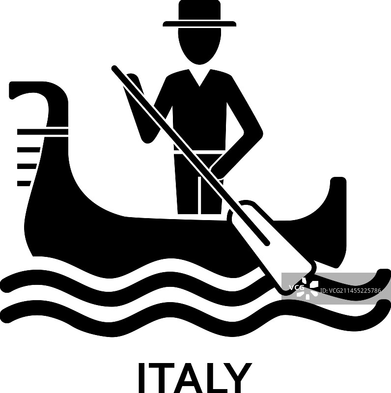 贡多拉船上的男人图标图片素材