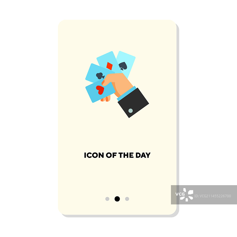 手持扑克牌图片素材