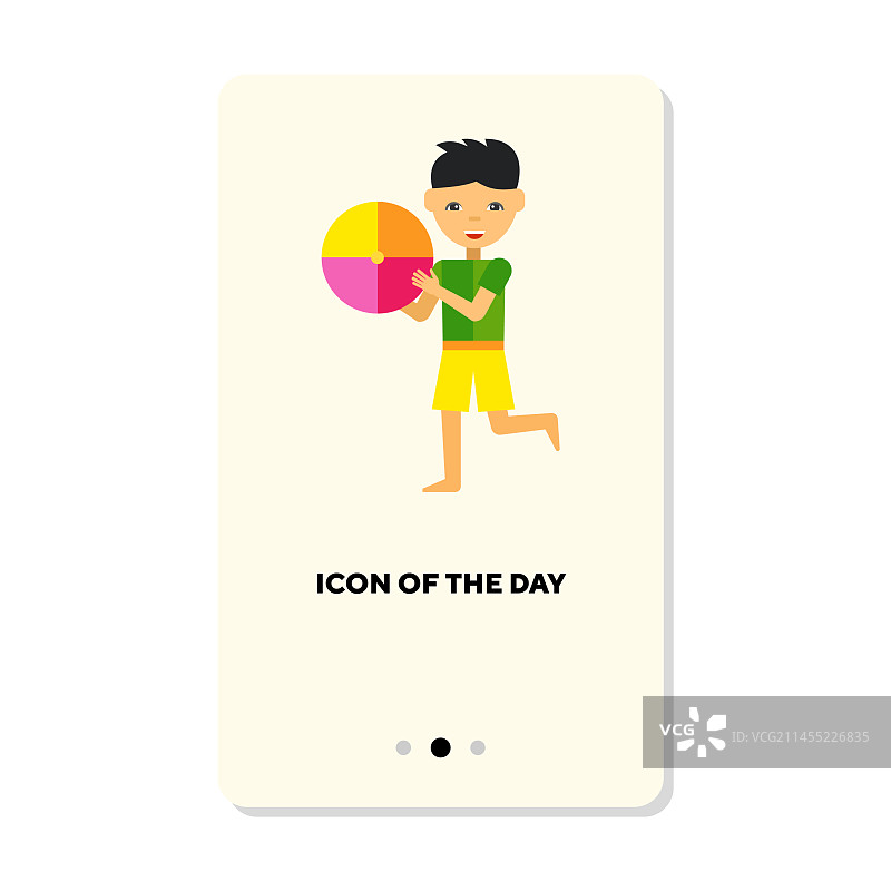 男孩玩球扁平图标图片素材