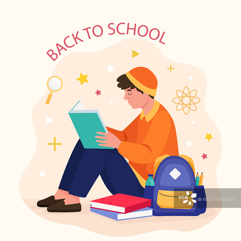 白色背景上的返校季元素图片素材