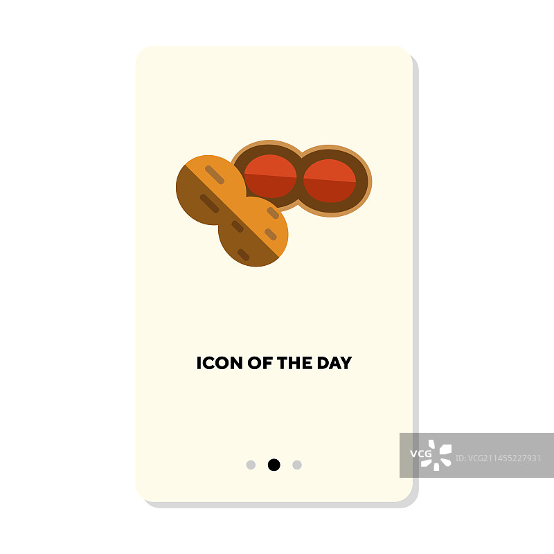 坚果花生扁平图标图片素材