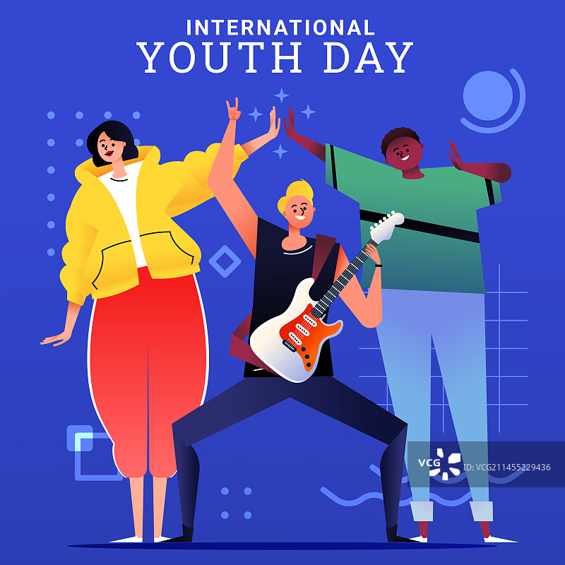 国际青年节庆祝图片素材