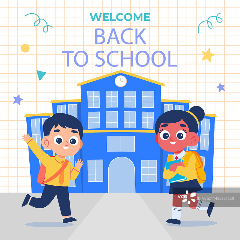 白色背景上的返校季元素图片素材