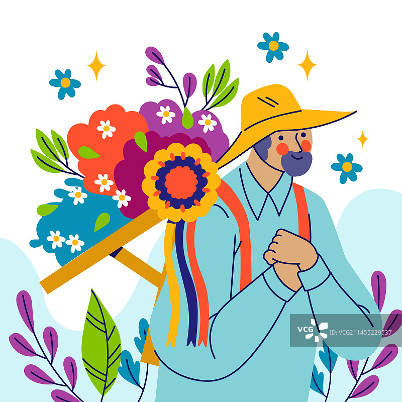 哥伦比亚鲜花节庆典图片素材