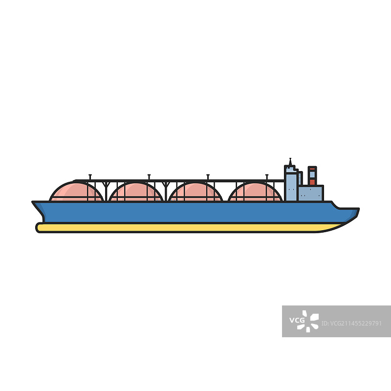 驳船图标，彩色隔离图标图片素材