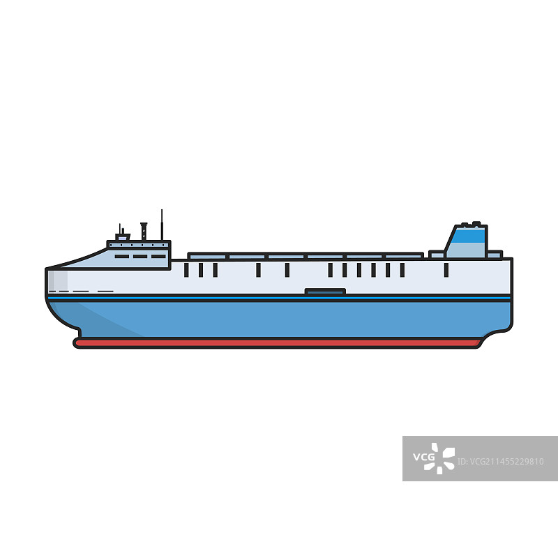 驳船图标，彩色隔离图标图片素材