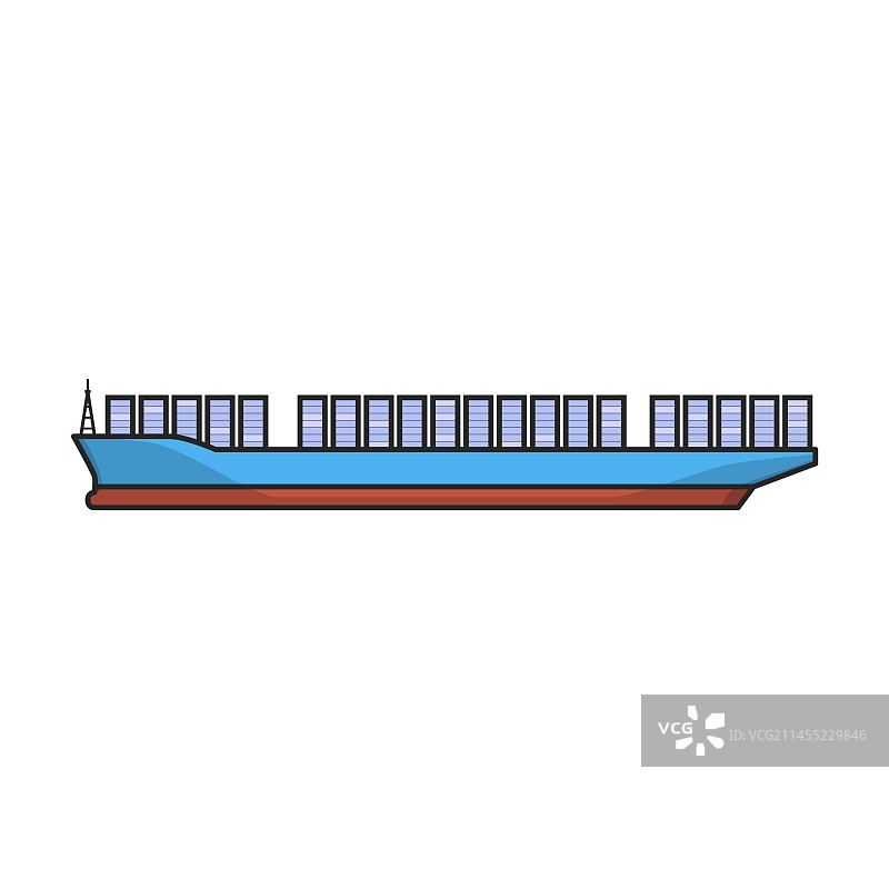 驳船图标，彩色隔离图标图片素材
