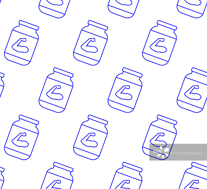 乳清蛋白粉线条风格无缝图案图片素材