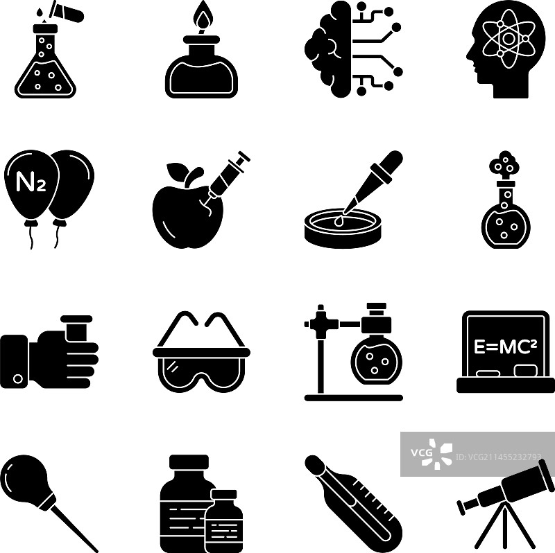 科学与实验室实体图标包图片素材