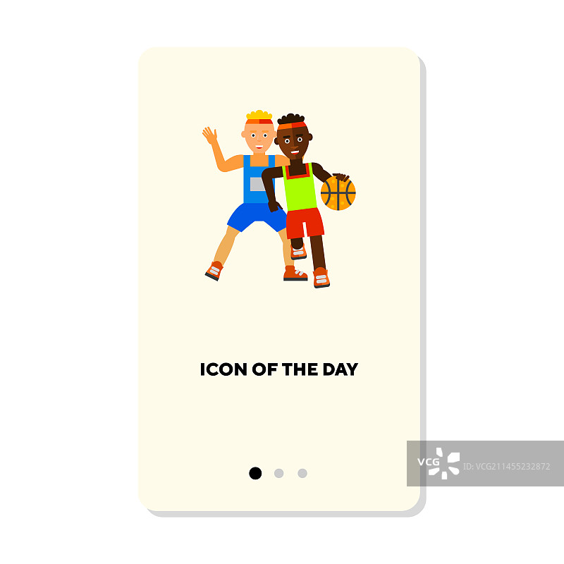 篮球运动员扁平图标图片素材