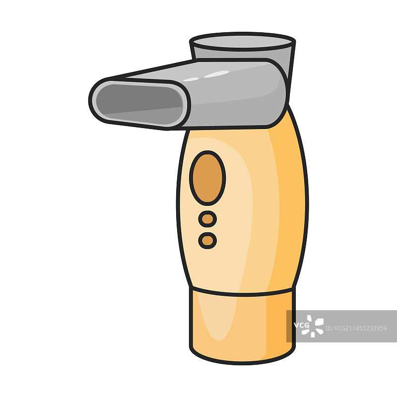 白色背景上隔离的彩色吸入器图标图片素材