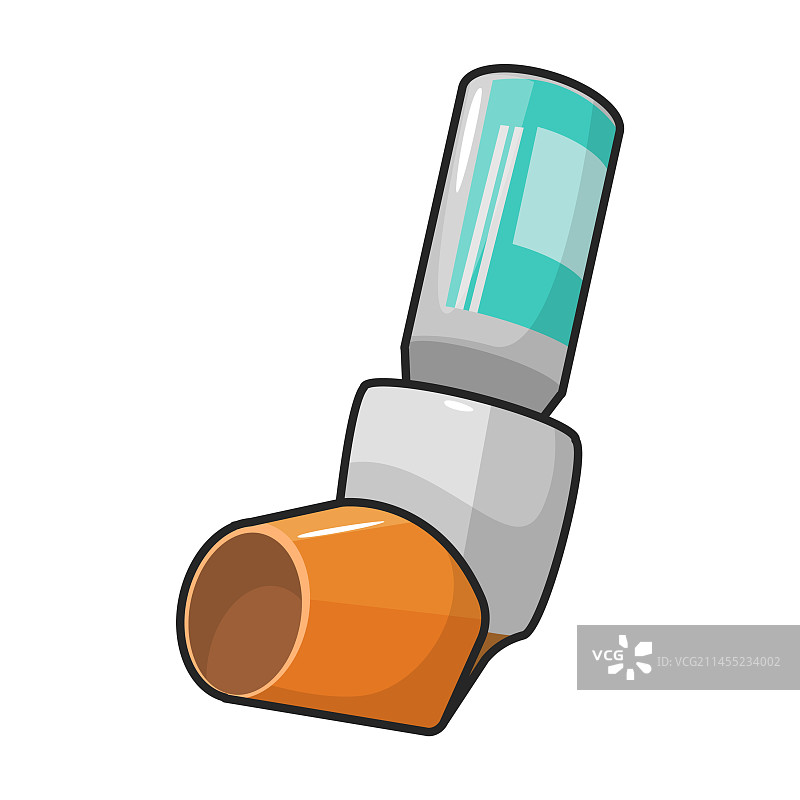 白色背景上隔离的彩色吸入器图标图片素材