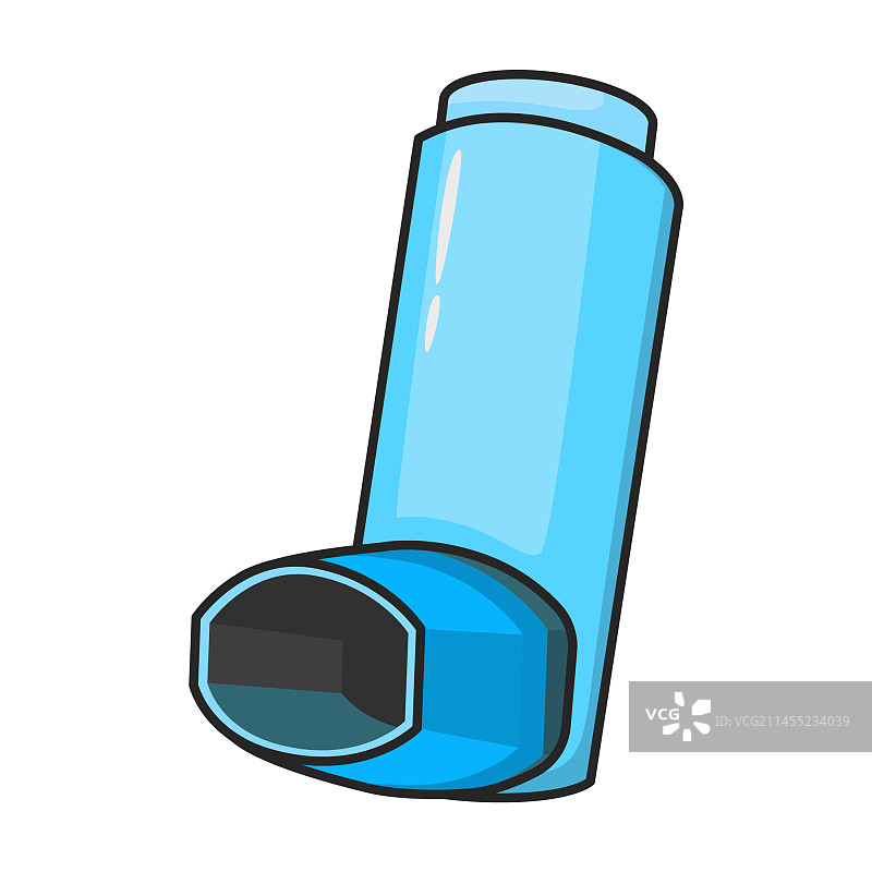 白色背景上隔离的彩色吸入器图标图片素材