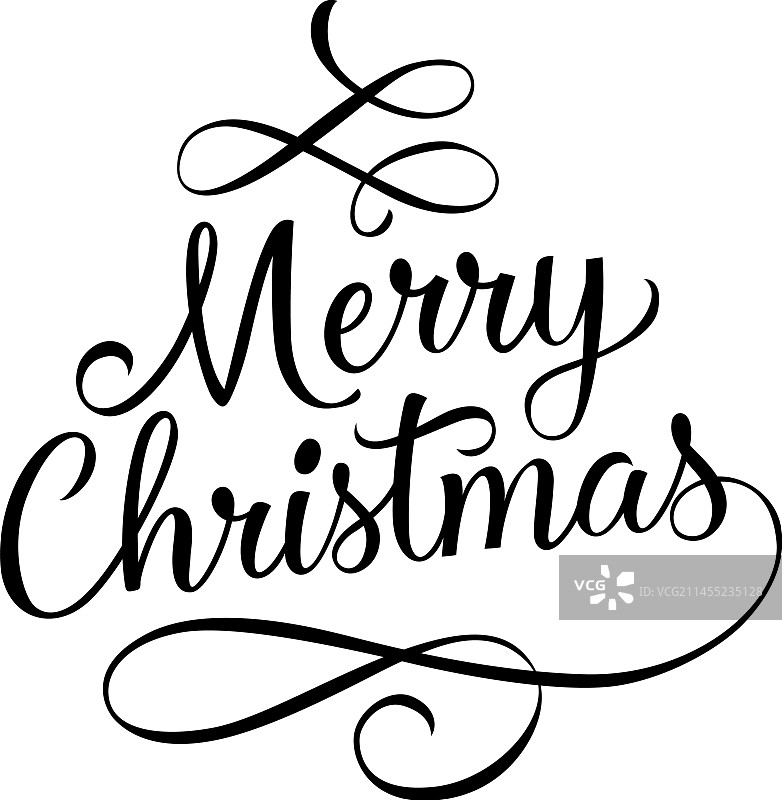 带有漩涡的圣诞快乐字样图片素材