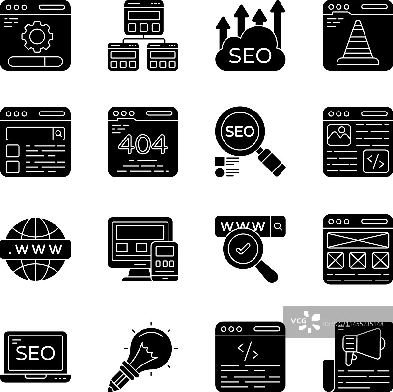 SEO实心图标包图片素材