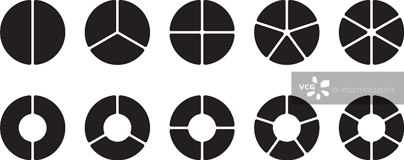 饼图图表集合（含数字23456）图片素材