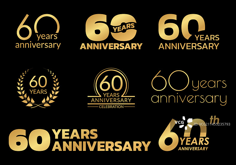 60周年纪念图标或Logo设计图片素材