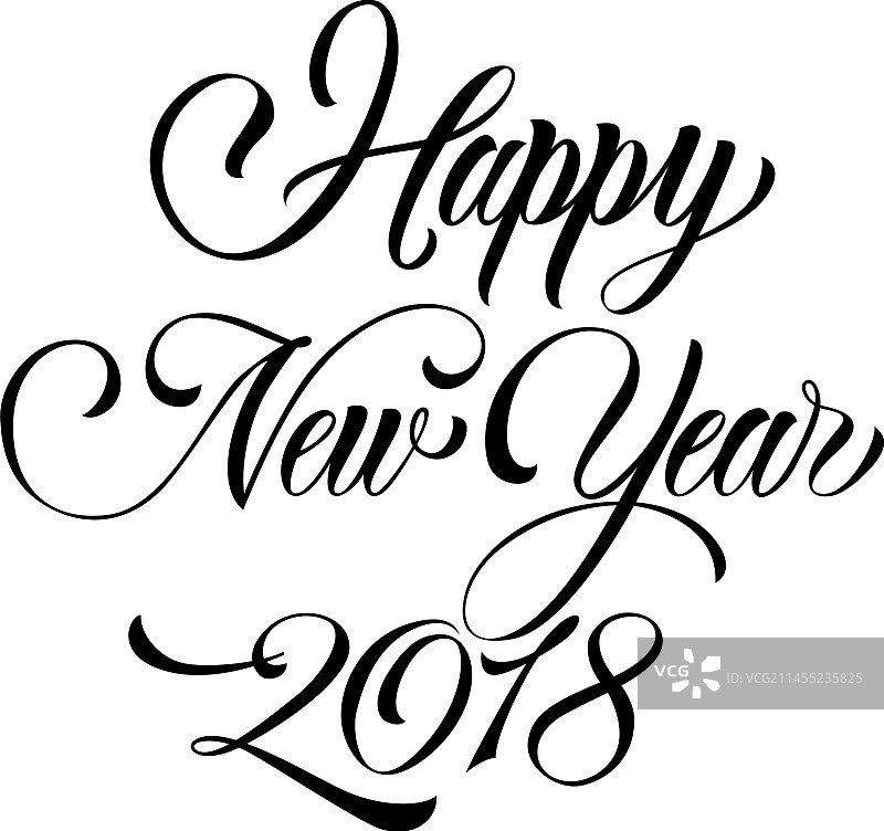 新年快乐手写祝福图片素材