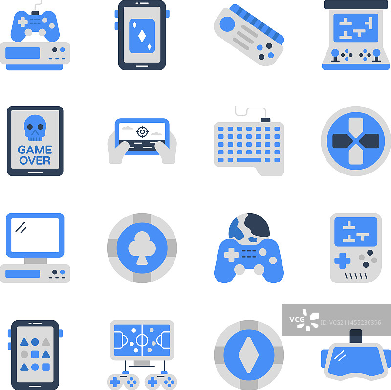 电子游戏扁平图标包图片素材