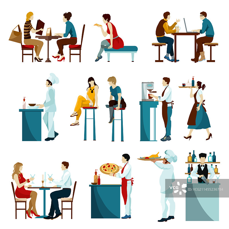 餐厅访客扁平图标餐厅图片素材