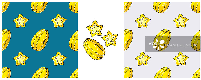 无缝图案颜色集手绘风格即可图片素材