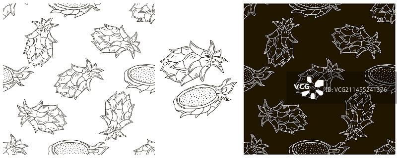 手绘单色无缝图案合集图片素材