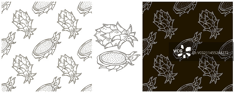 手绘单色无缝图案合集图片素材