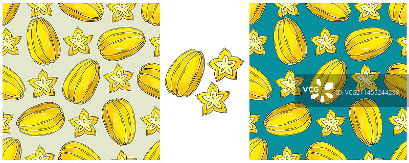 无缝图案颜色集手绘风格即可图片素材